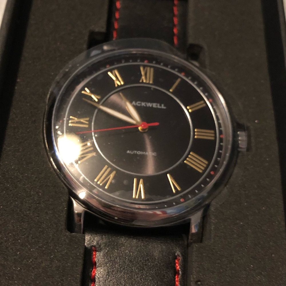 Blackwell Sunday Black dial w Black leather band